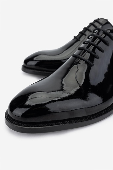  Valmenti Erkek Hakiki Deri Siyah Rugan Klasik Ayakkabı