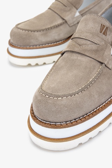  Valmenti EVA Erkek Kum Süet Hakiki Deri Loafer Ayakkabı