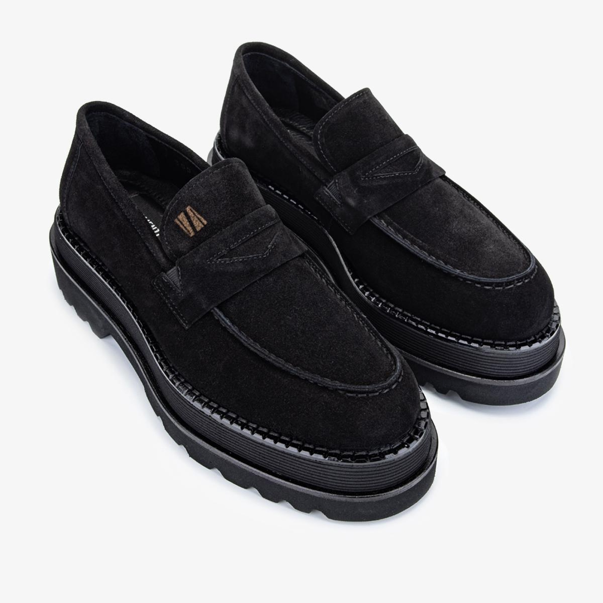 Valmenti EVA Erkek Siyah Süet Hakiki Deri Loafer Ayakkabı