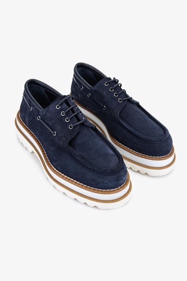  Valmenti EVVA Erkek Lacivert Süet Hakiki Deri Casual Ayakkabı