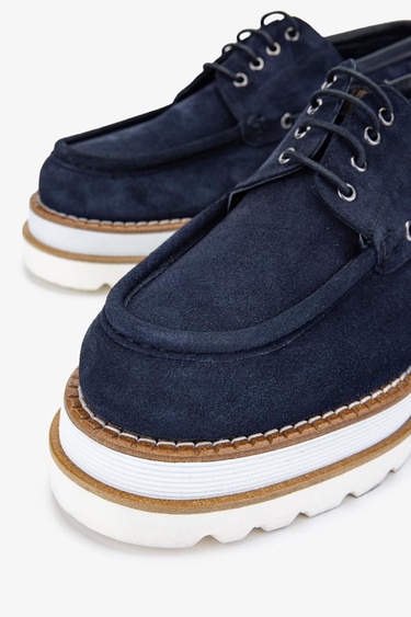  Valmenti EVVA Erkek Lacivert Süet Hakiki Deri Casual Ayakkabı
