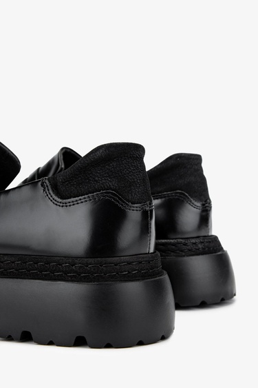  Valmenti Erkek Hakiki Deri Siyah Açma Loafer Ayakkabı