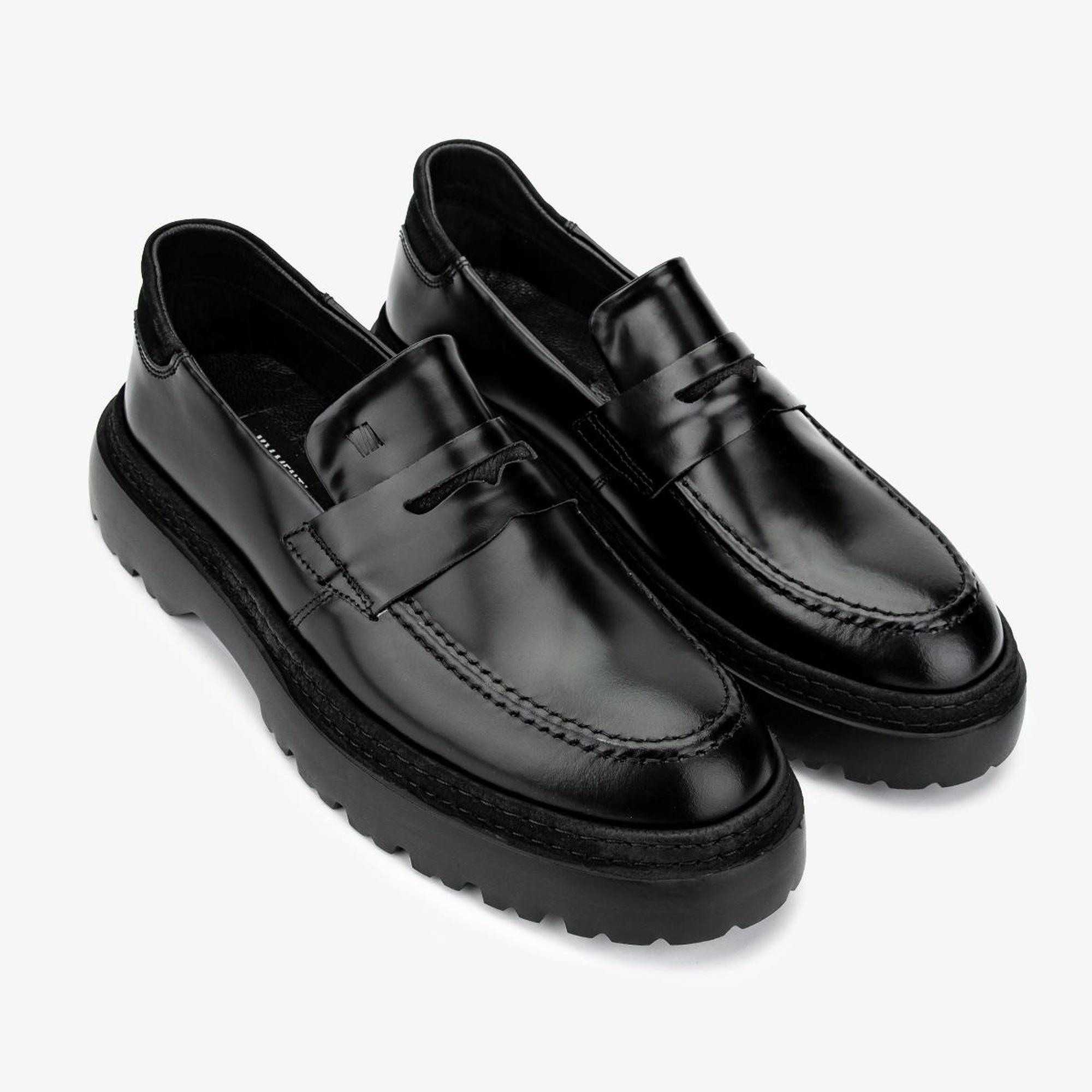 Valmenti Erkek Hakiki Deri Siyah Açma Loafer Ayakkabı