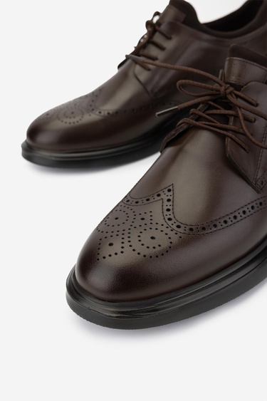  Valmenti Erkek Hakiki Deri Kahverengi Casual Ayakkabı