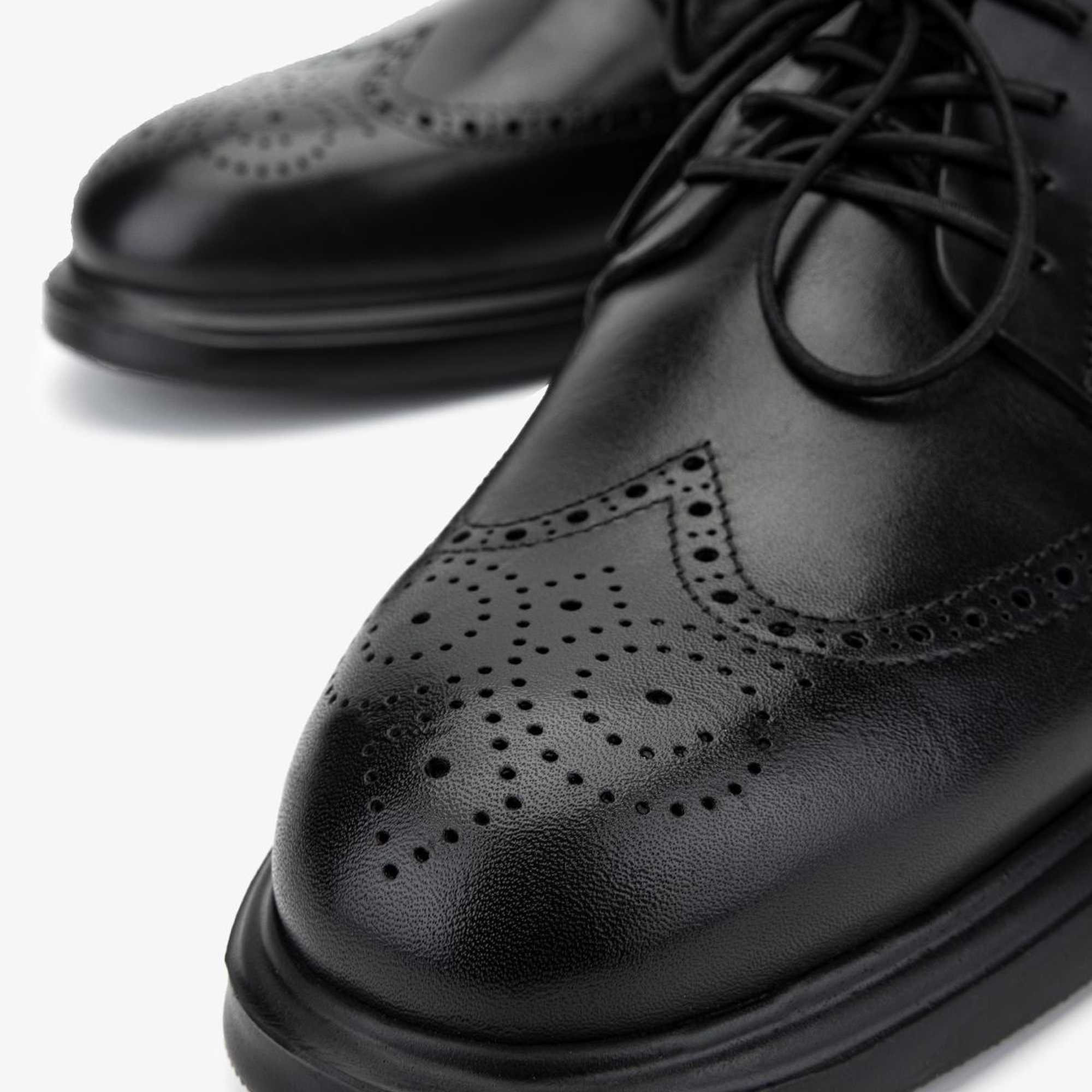 Valmenti Erkek Hakiki Deri Siyah Deri Casual Ayakkabı