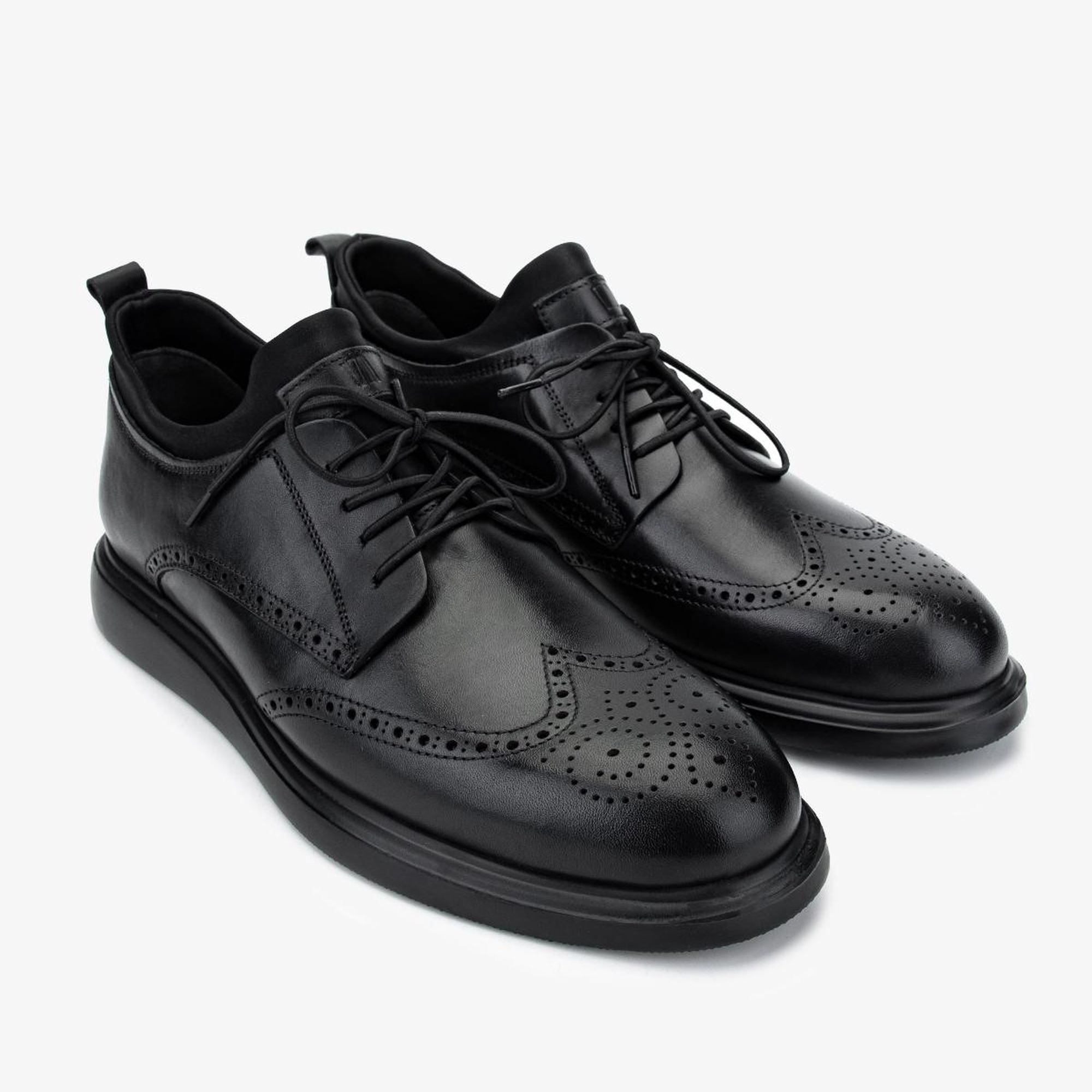 Valmenti Erkek Hakiki Deri Siyah Deri Casual Ayakkabı