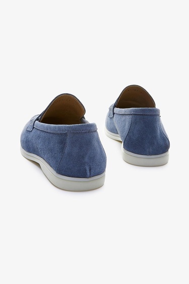  Valmenti Lucio Erkek Jean Süet Hakiki Deri Loafer Ayakkabı