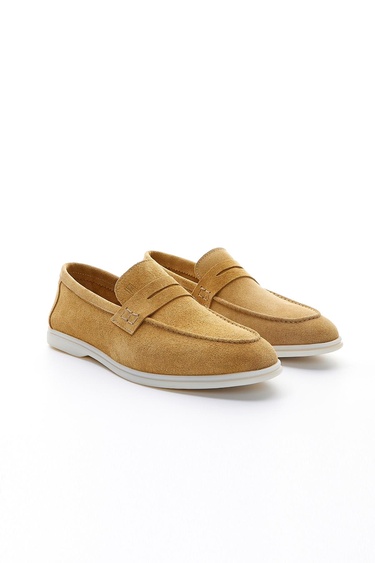  Valmenti Lucio Erkek Camel Süet Hakiki Deri Loafer Ayakkabı