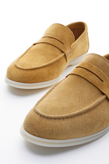  Valmenti Lucio Erkek Camel Süet Hakiki Deri Loafer Ayakkabı