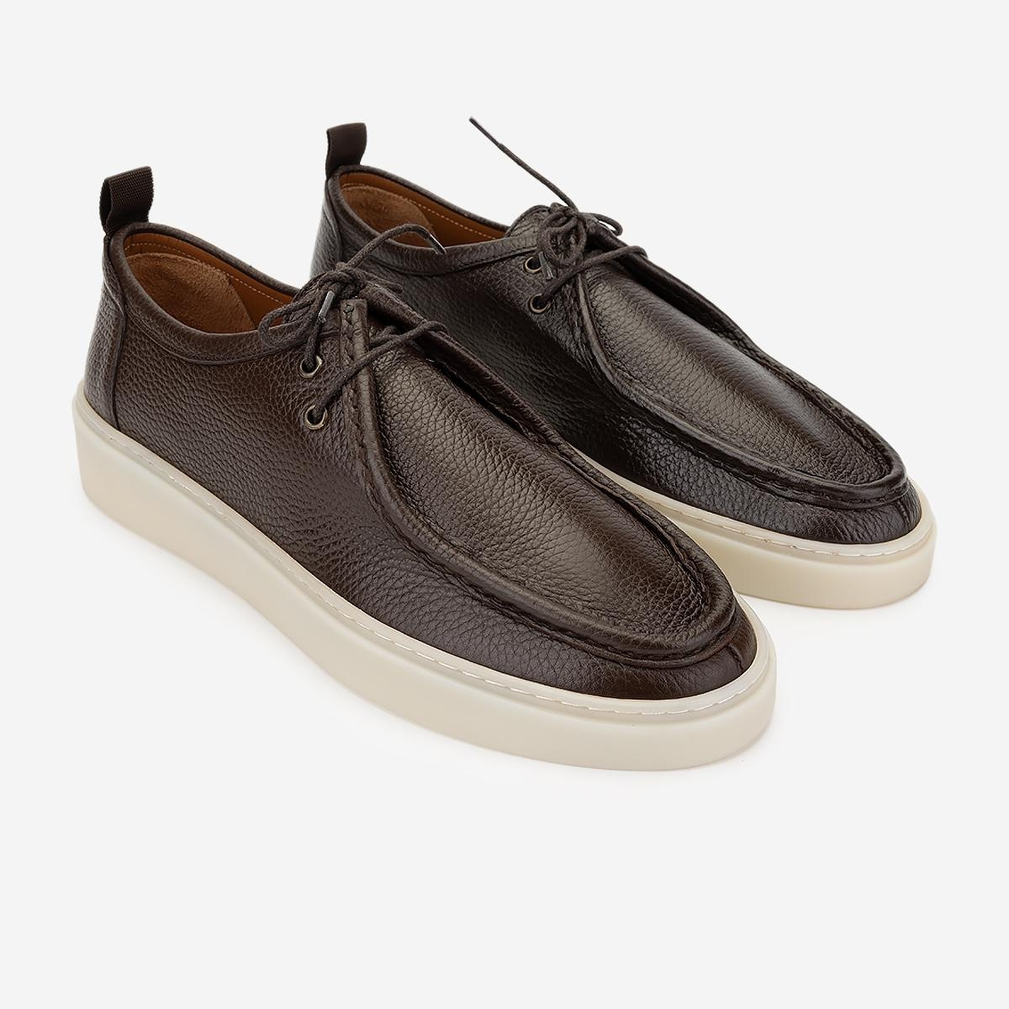 Valmenti Erkek Hakiki Deri Kahverengi Casual Ayakkabı