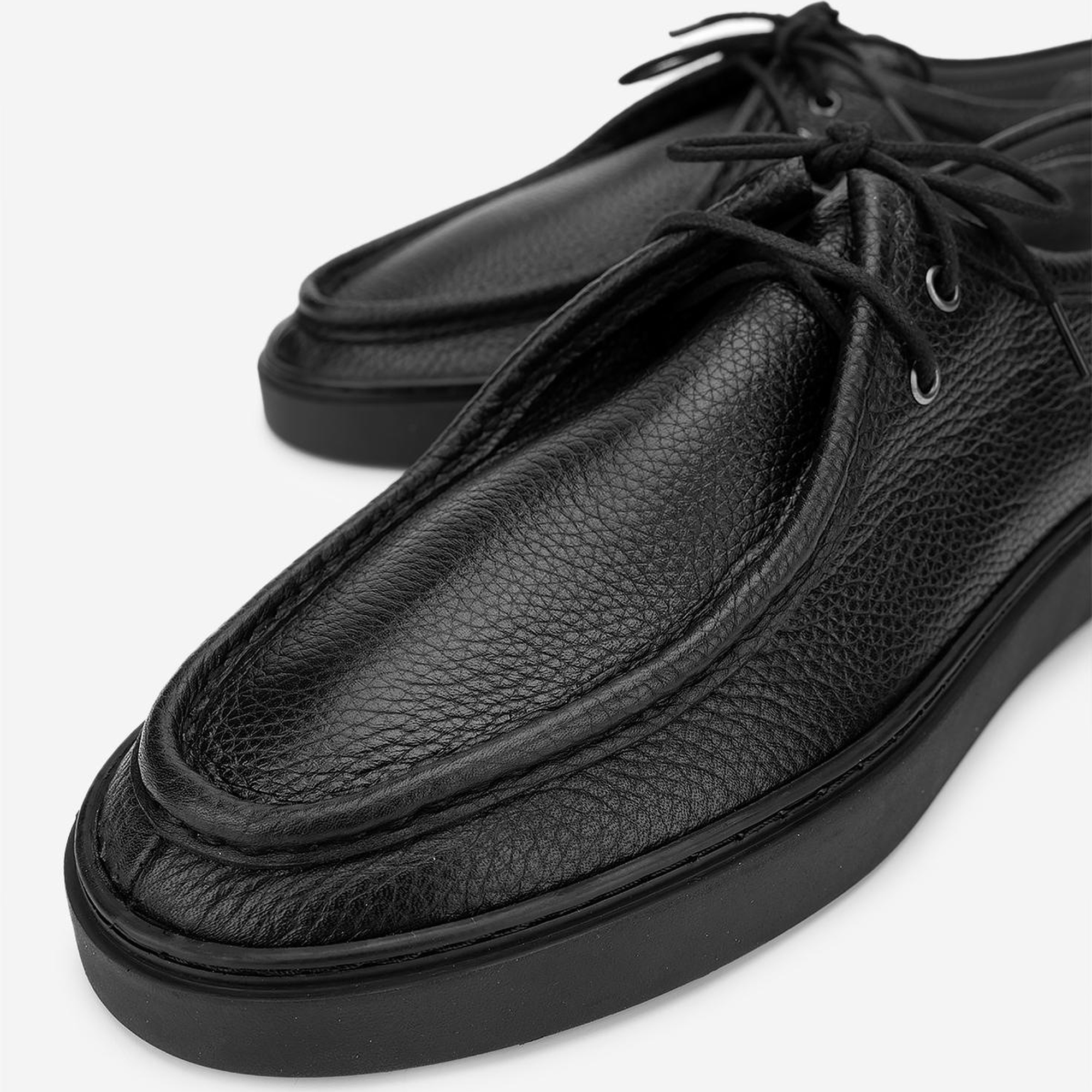 Valmenti Erkek Hakiki Deri Siyah Floter Casual Ayakkabı