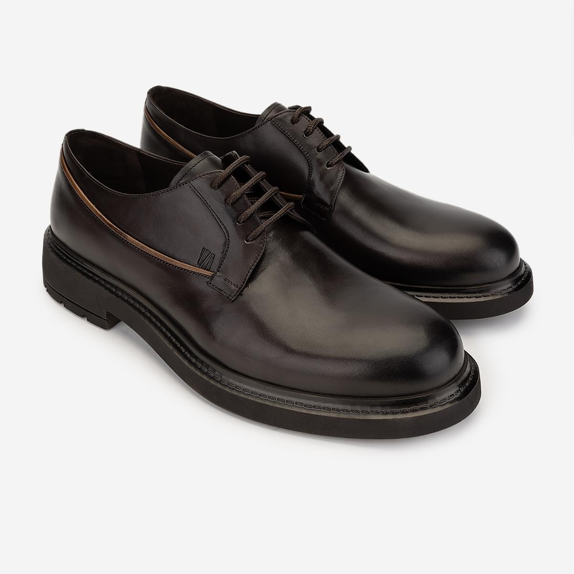 Valmenti Erkek Hakiki Deri Kahverengi Klasik Ayakkabı