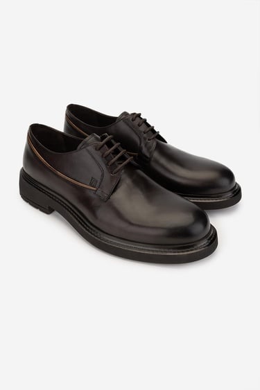  Valmenti Erkek Hakiki Deri Kahverengi Klasik Ayakkabı