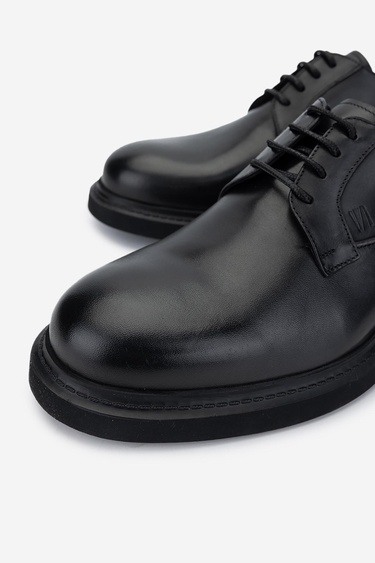  Valmenti Erkek Hakiki Deri Siyah Deri Klasik Ayakkabı