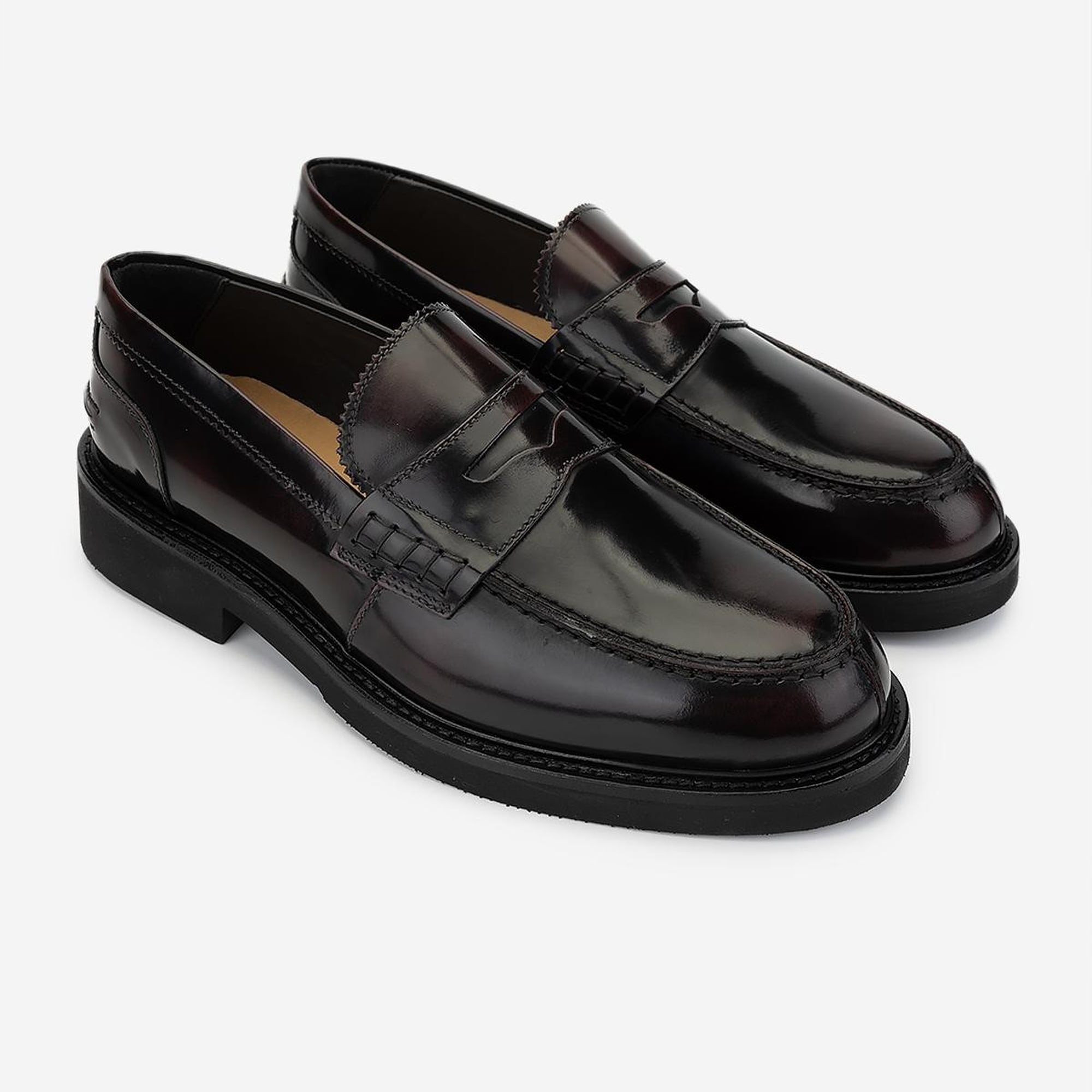 Valmenti Erkek Hakiki Deri Bordo Loafer Ayakkabı