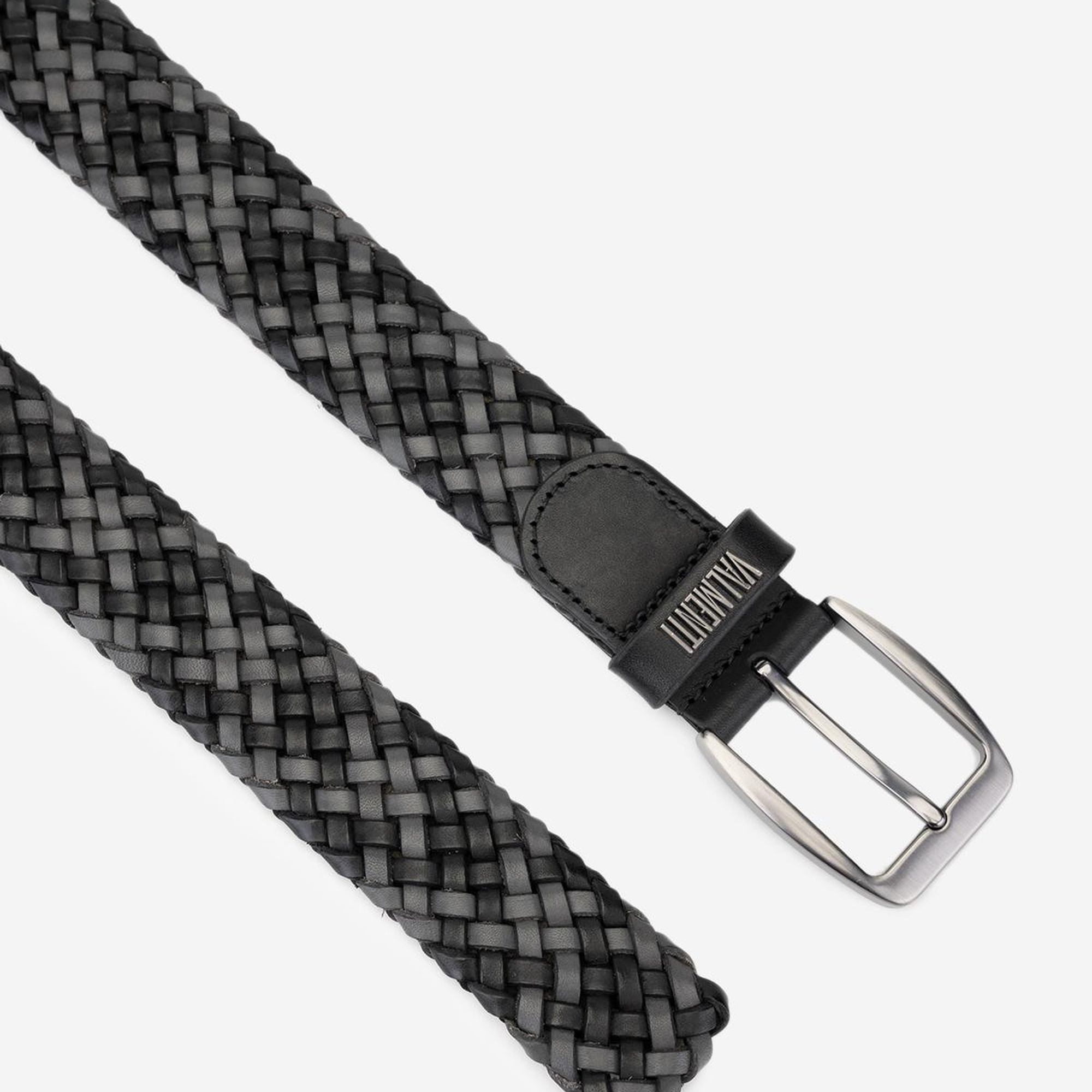 Valmenti Naghis Erkek SYH/GRI ORGU Hakiki Deri Casual Kemer