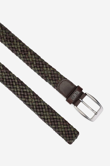  Valmenti Naghis Erkek KAHVE/YESIL ORGU Hakiki Deri Casual Kemer