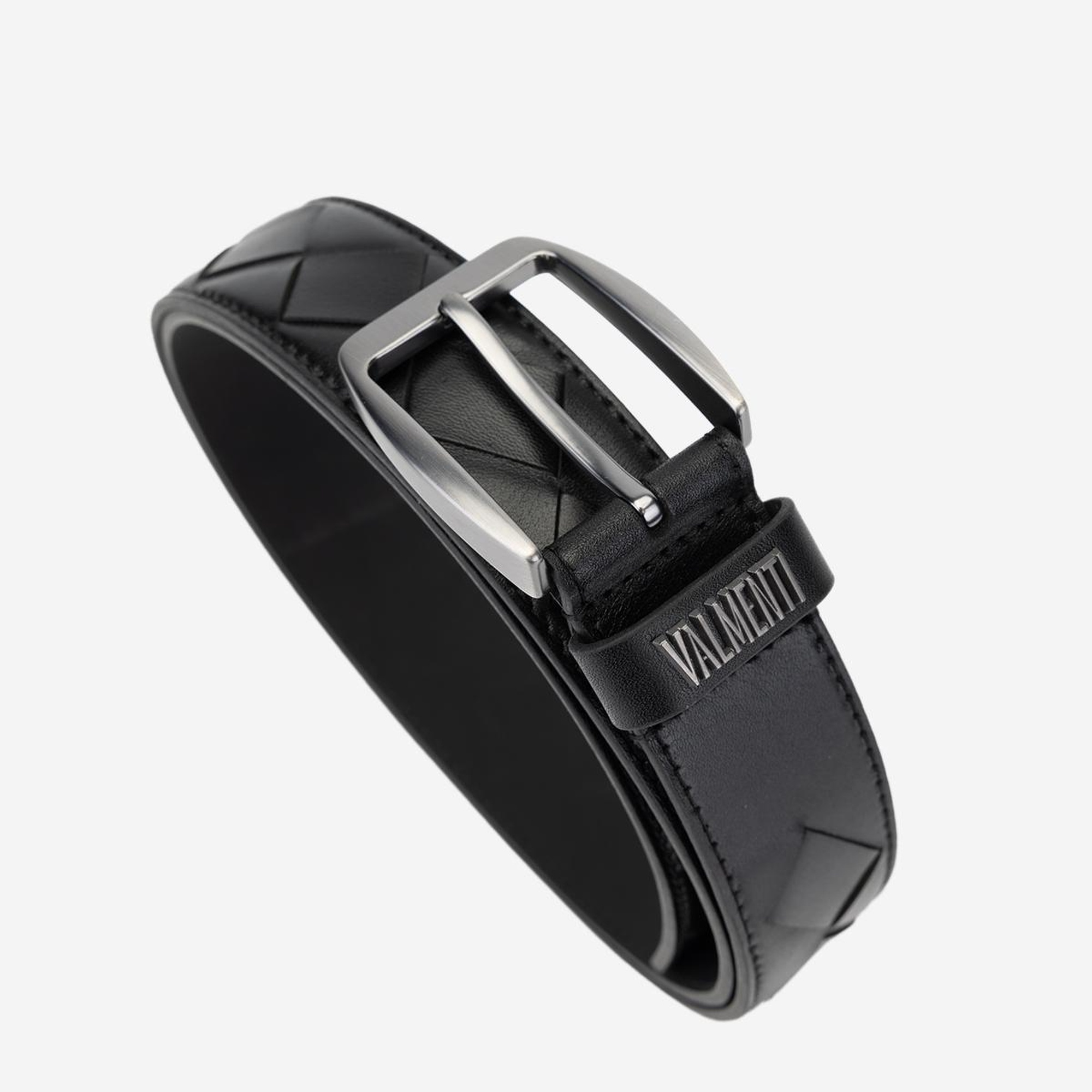 Valmenti Chic Erkek Siyah Hakiki Deri Casual Kemer