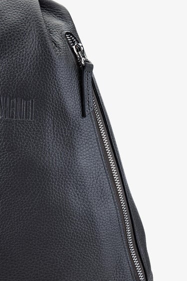  Valmenti Bruna Erkek Gri Hakiki Deri Vücut Çantası