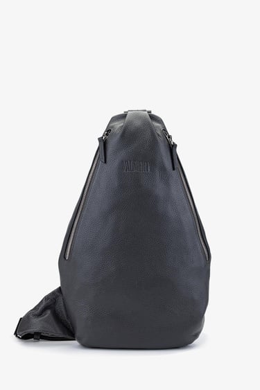  Valmenti Bruna Erkek Gri Hakiki Deri Vücut Çantası