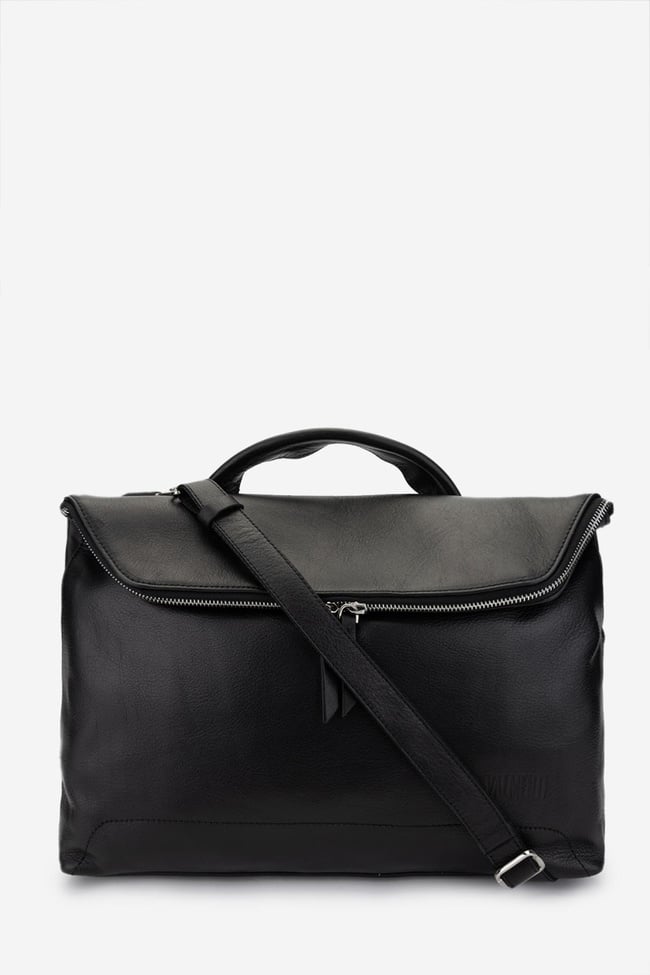  Valmenti Erkek Hakiki Deri Siyah Evrak Çantası