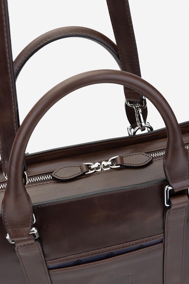  Valmenti Esimo Erkek Kahverengi Hakiki Deri El Çantası