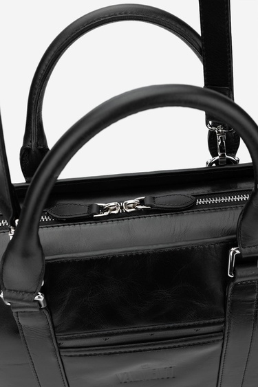  Valmenti Esimo Erkek Siyah Hakiki Deri El Çantası