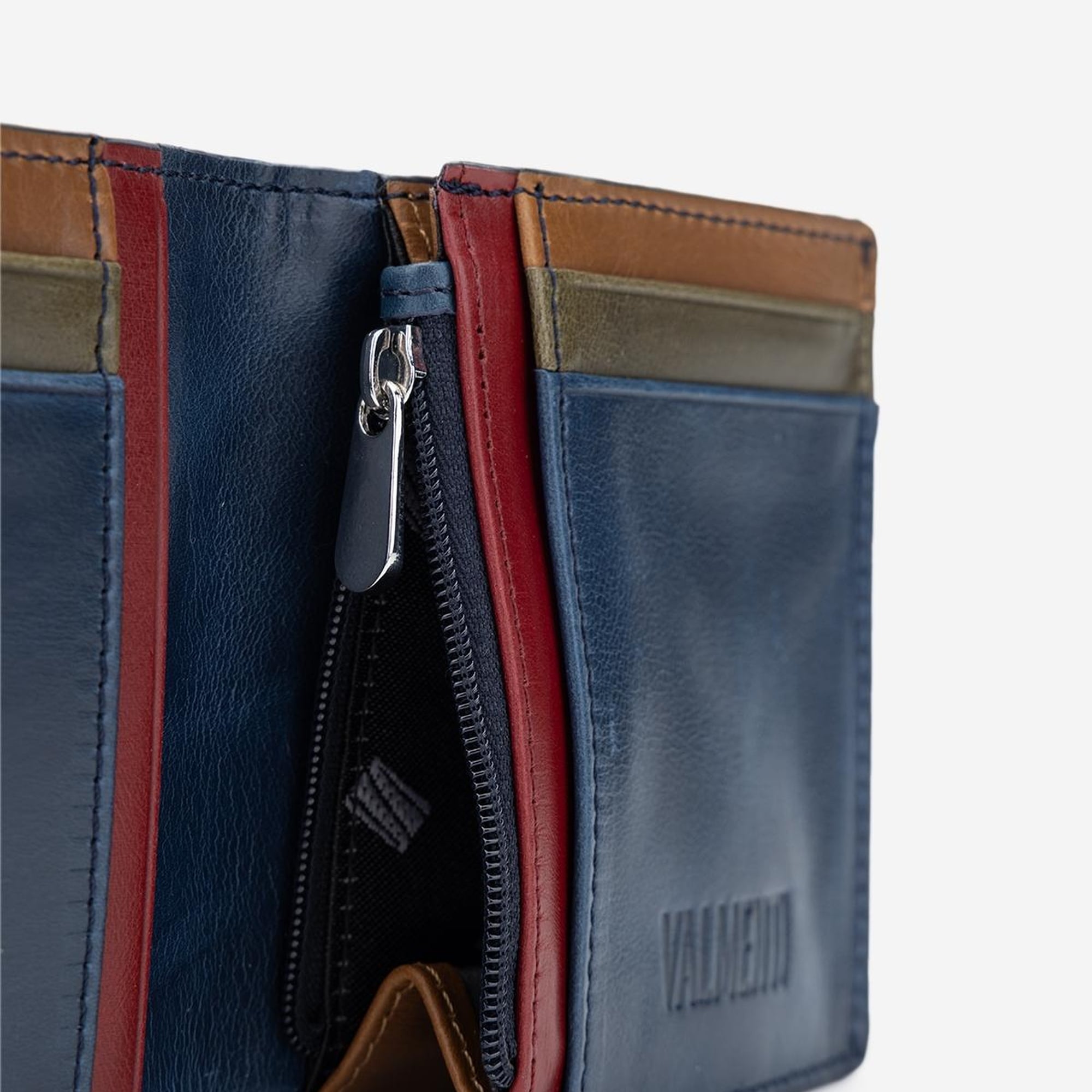 Valmenti Saksy Erkek Lacivert Hakiki Deri Cüzdan