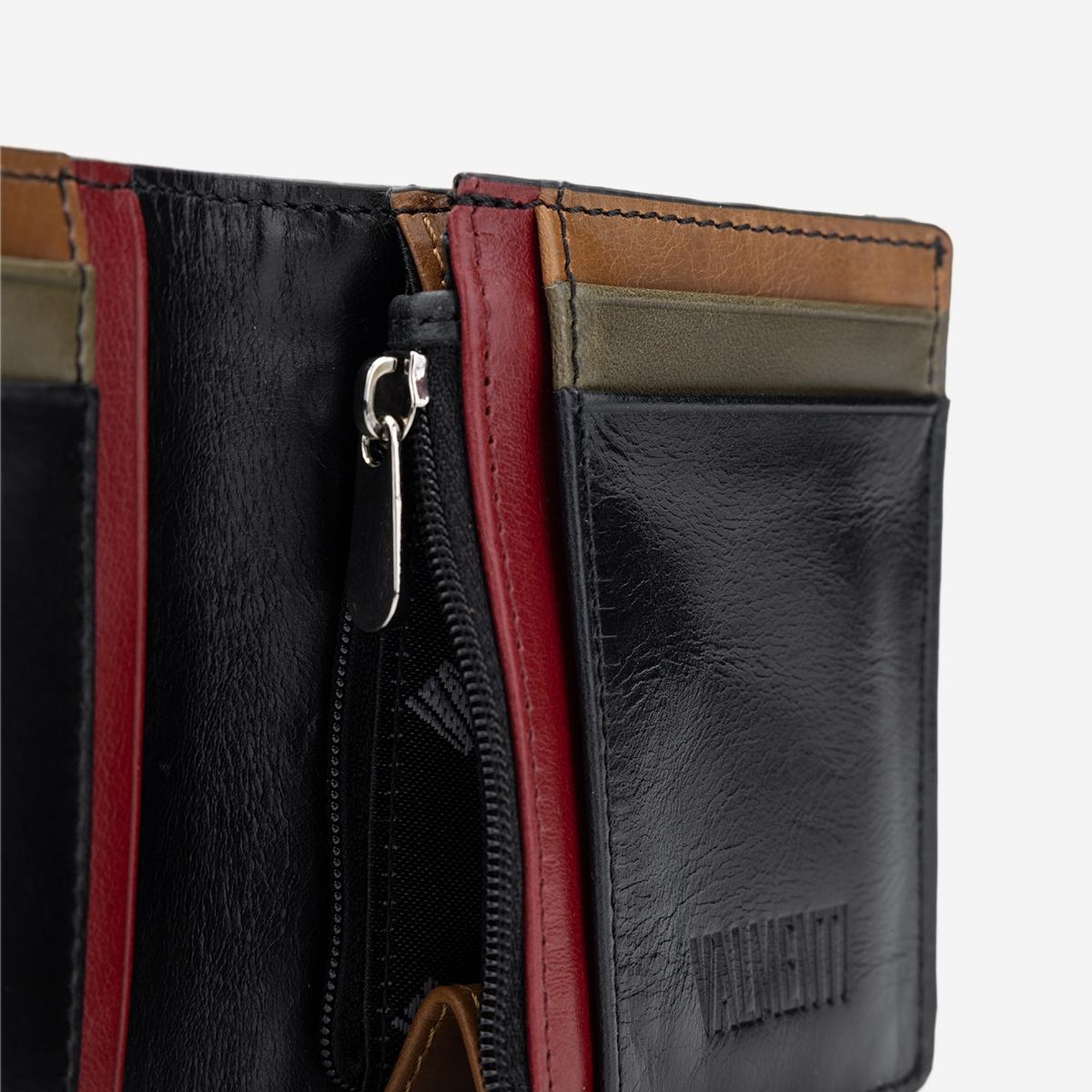 Valmenti Saksy Erkek Siyah Hakiki Deri Cuzdan,Kartlık,Anahtarlık