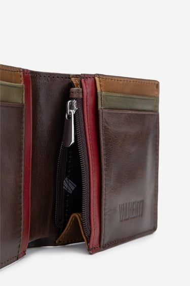  Valmenti Saksy Erkek Kahverengi Hakiki Deri Cuzdan,Kartlık,Anahtarlık