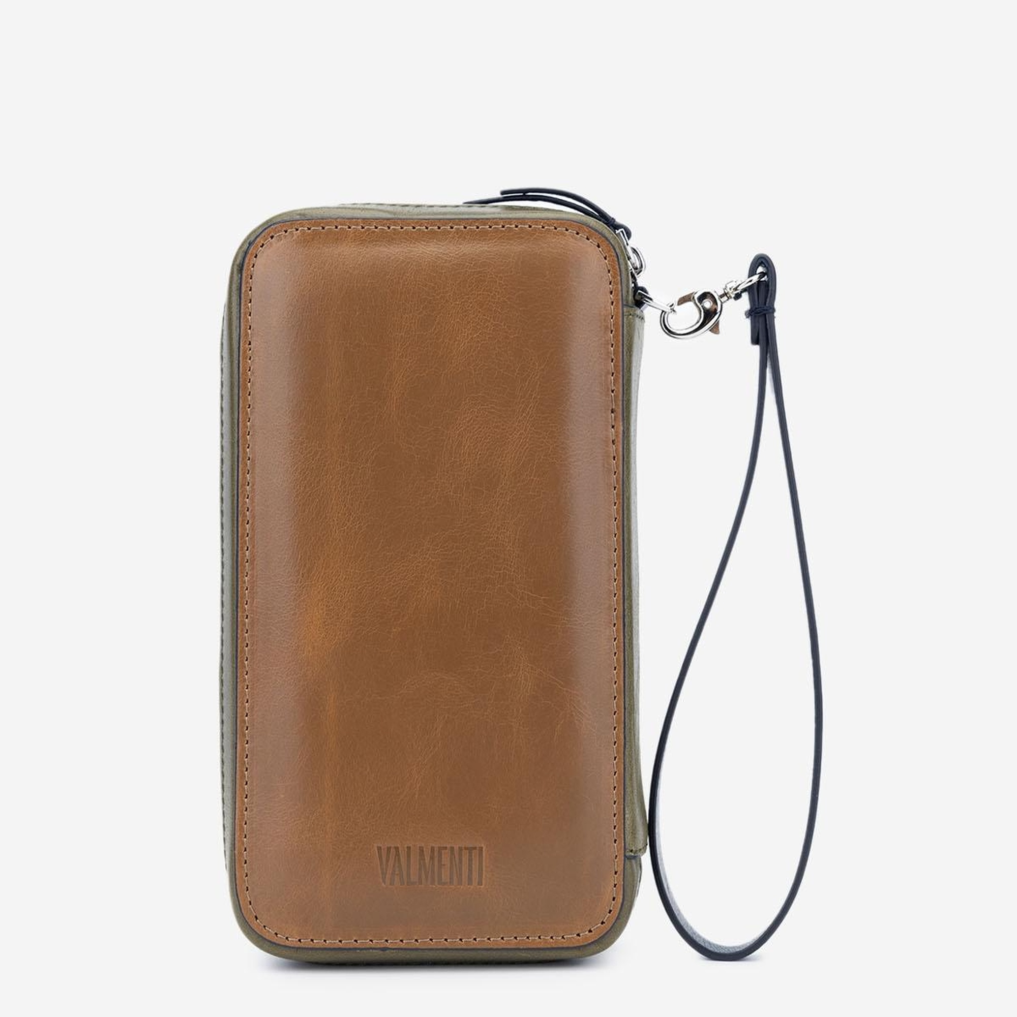 Valmenti Origame Erkek Laci/Yeşil/Taba Hakiki Deri El Çantası