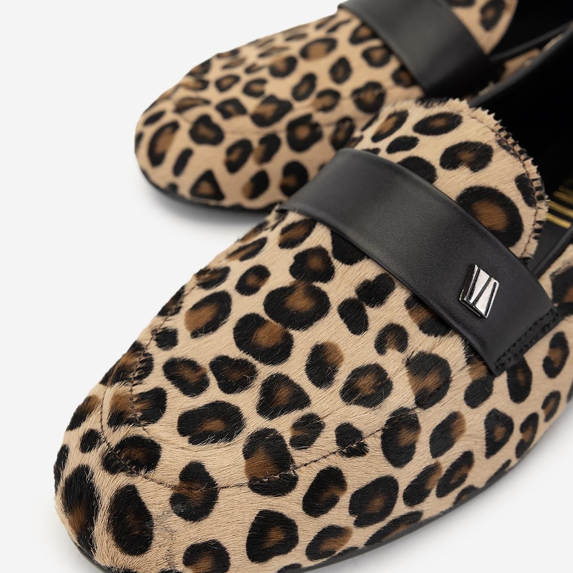 Valmenti Kadın Hakiki Deri Leopar Loafer Ayakkabı