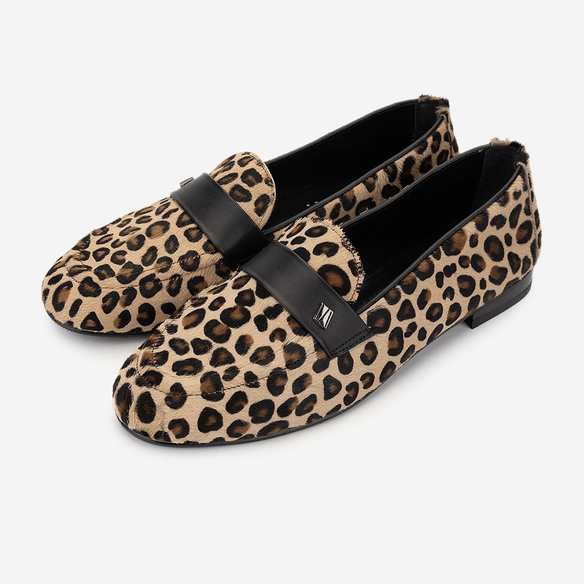 Valmenti Kadın Hakiki Deri Leopar Loafer Ayakkabı
