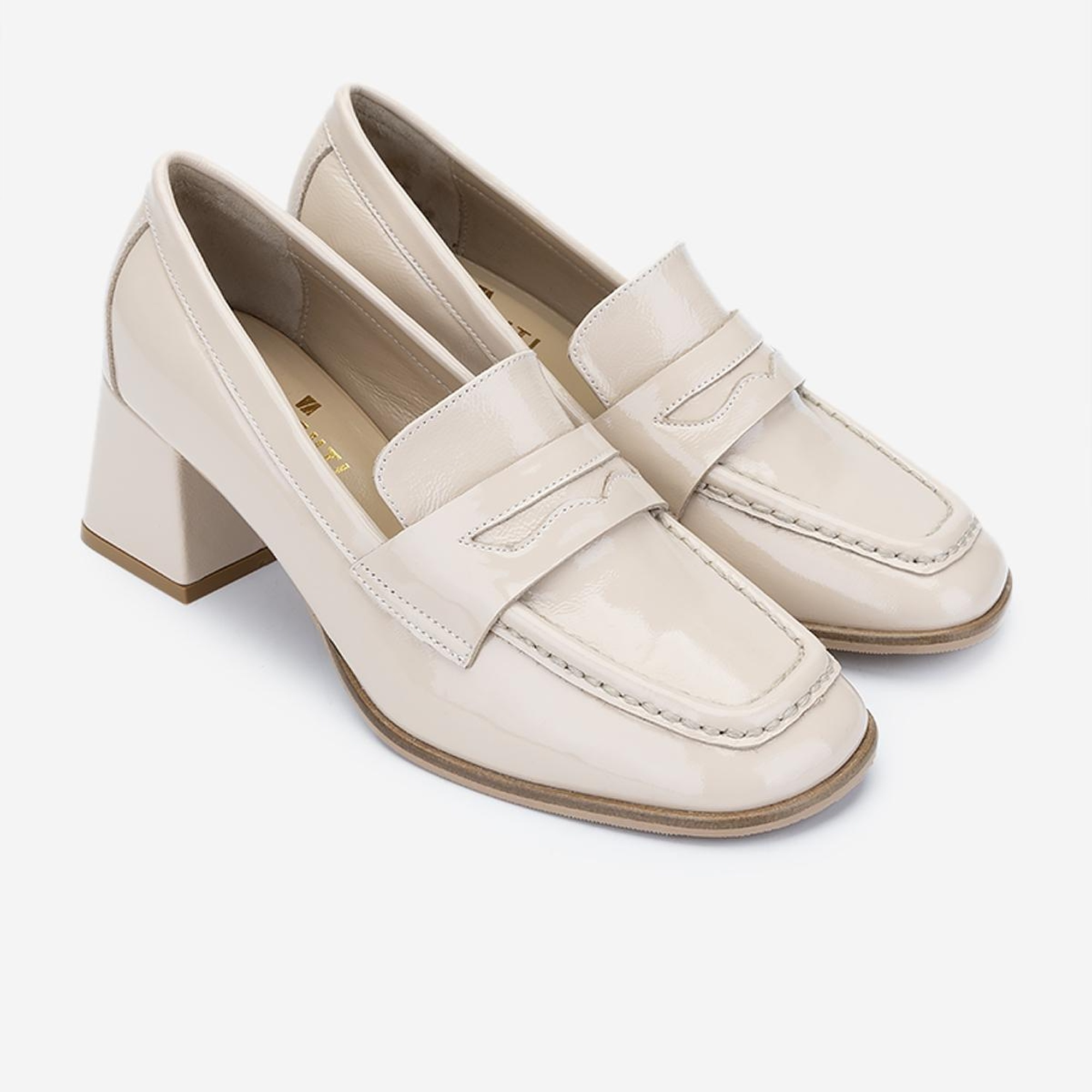 Valmenti Kadın Hakiki Deri Bej Topuklu Ayakkabı