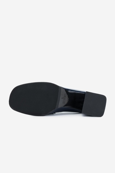  Valmenti Kadın Hakiki Deri Lacivert Topuklu Ayakkabı