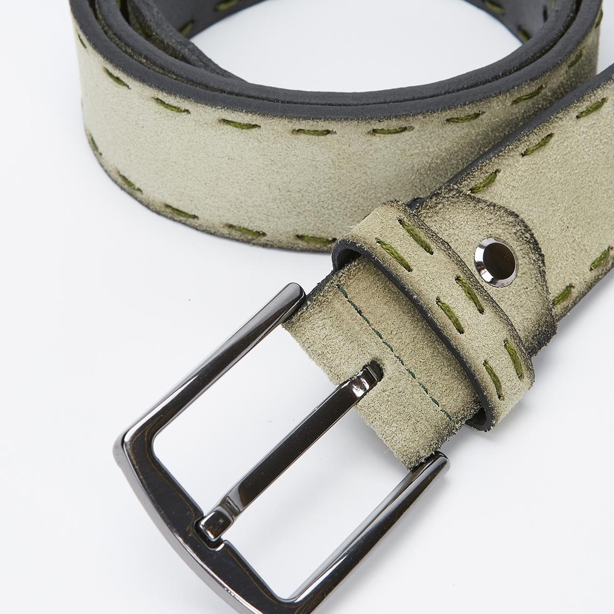 Valmenti Erkek Avakado Süet Hakiki Deri Casual Kemer