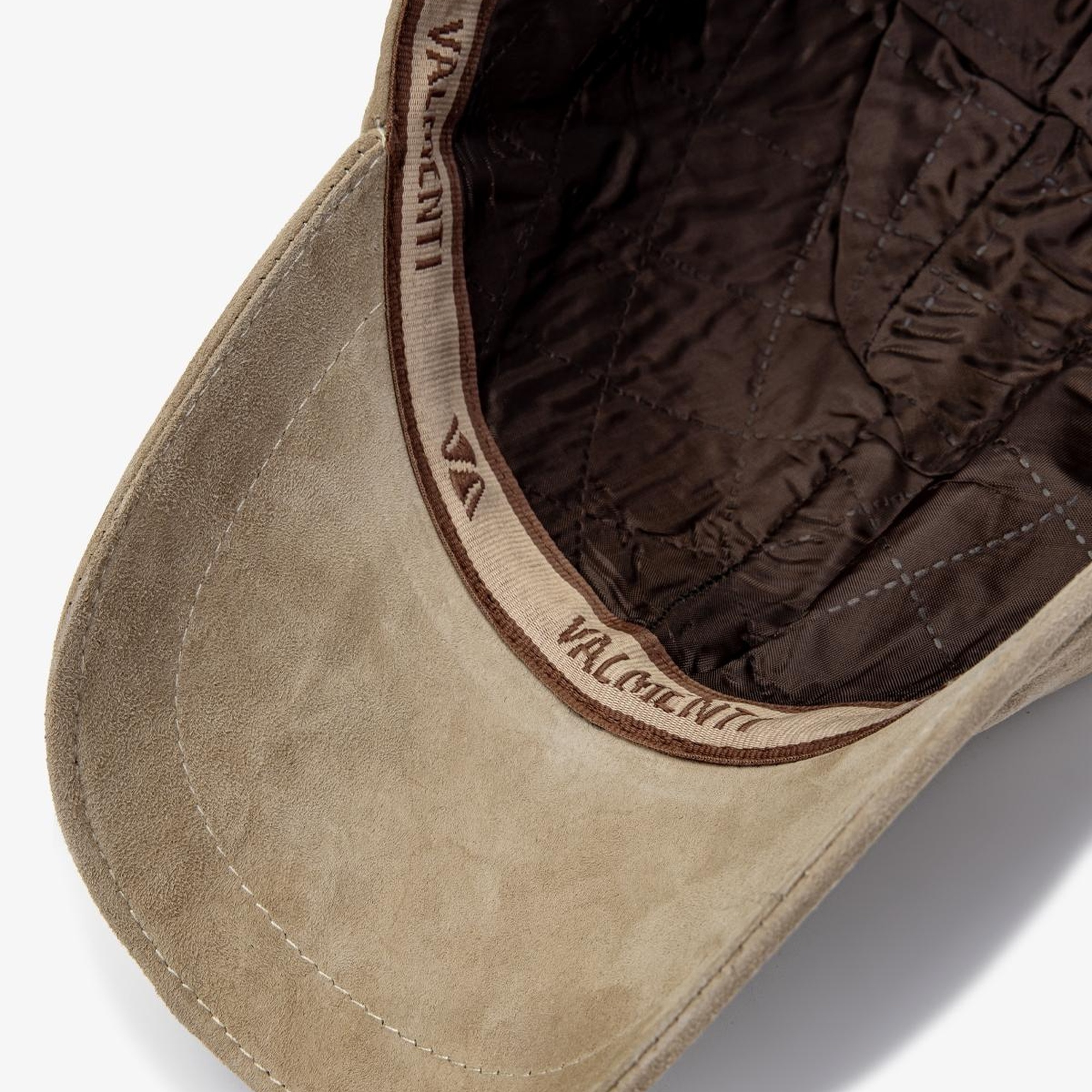 Valmenti Erkek Hakiki Deri Bej Süet Beyzbol Şapka