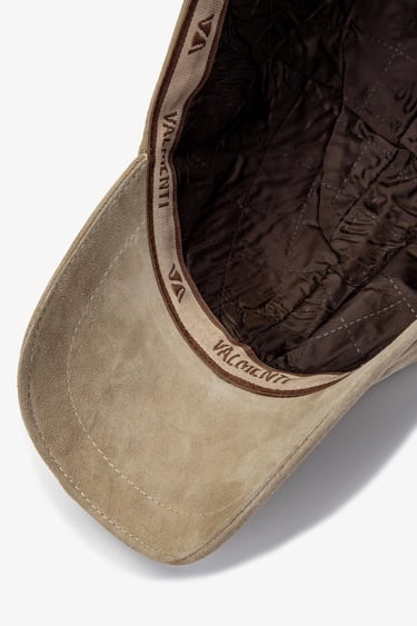  Valmenti Erkek Hakiki Deri Bej Süet Beyzbol Şapka