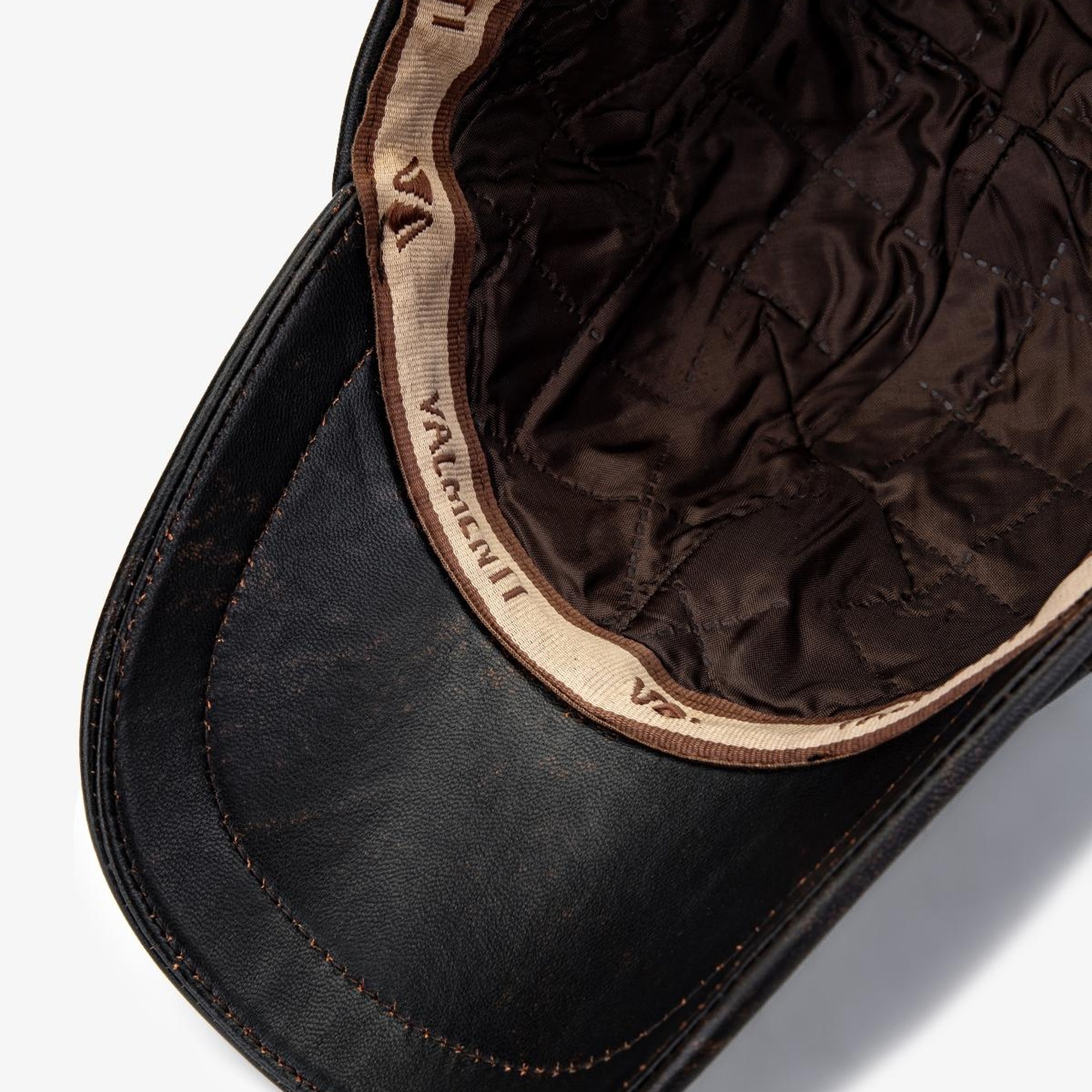 Valmenti Erkek Hakiki Deri Siyah Şapka