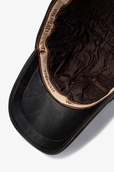  Valmenti Erkek Hakiki Deri Siyah Şapka