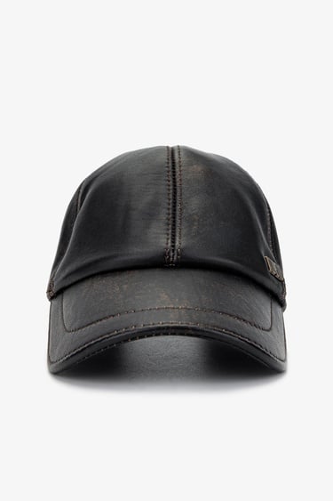  Valmenti Erkek Hakiki Deri Siyah Şapka