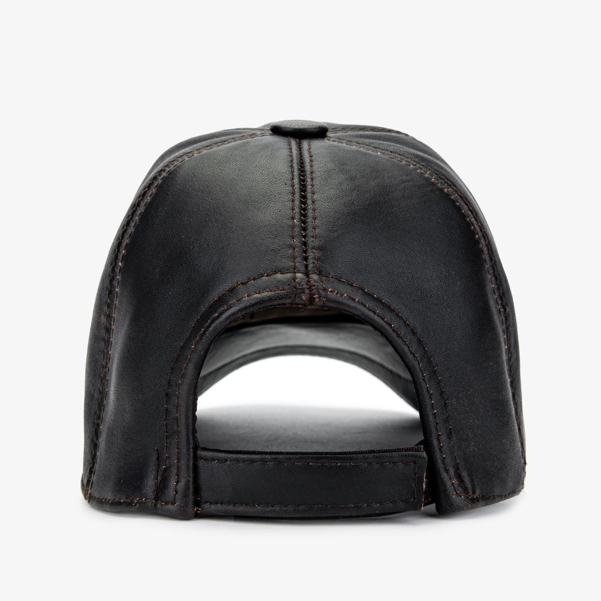 Valmenti Erkek Hakiki Deri Siyah Şapka