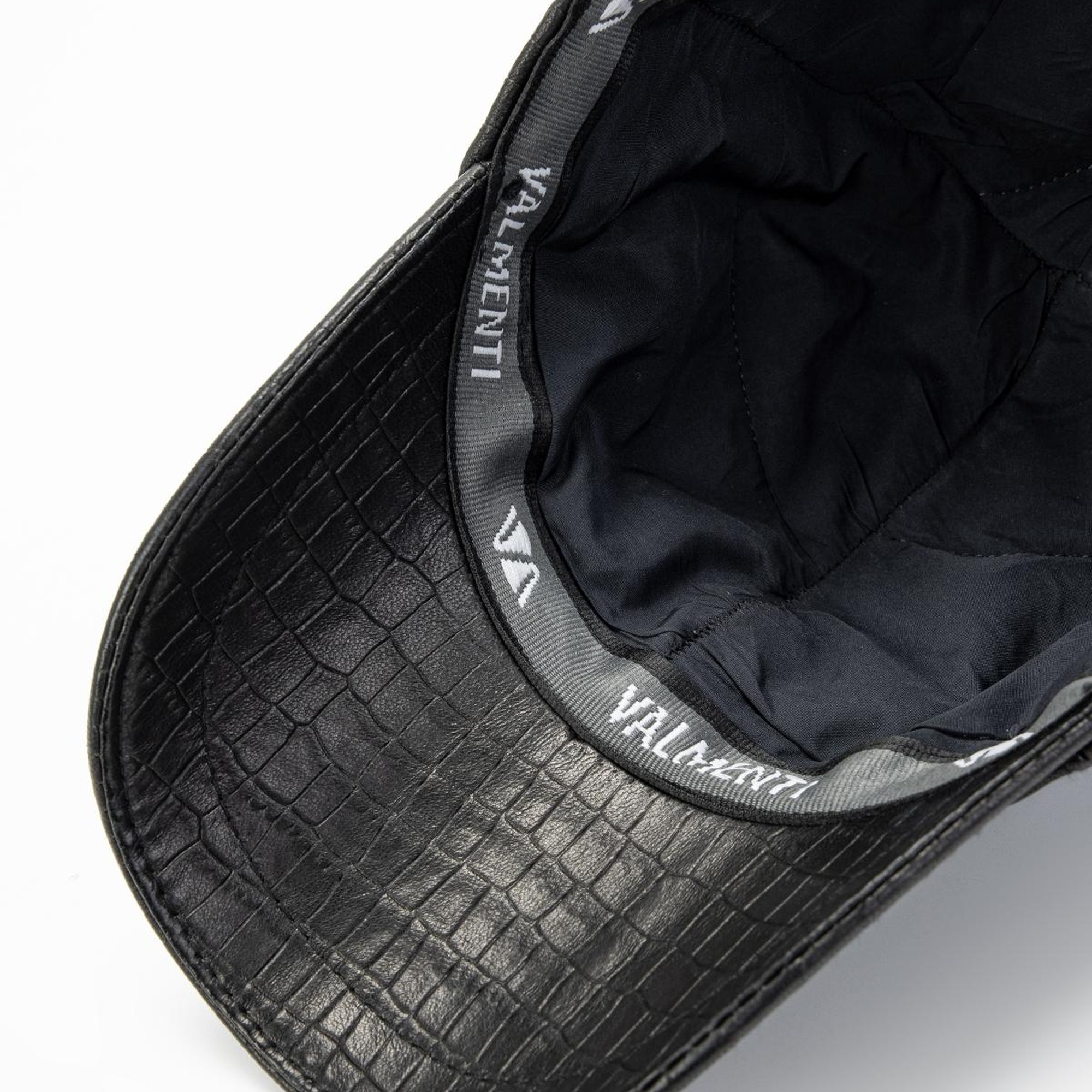 Valmenti Erkek Siyah Kroko Vegan Casual Şapka