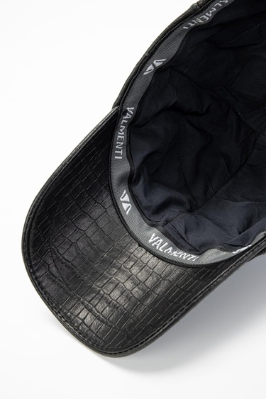  Valmenti Erkek Siyah Kroko Vegan Casual Şapka