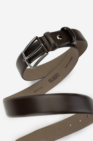  Valmenti Erkek Hakiki Deri Kahverengi Klasik Kemer