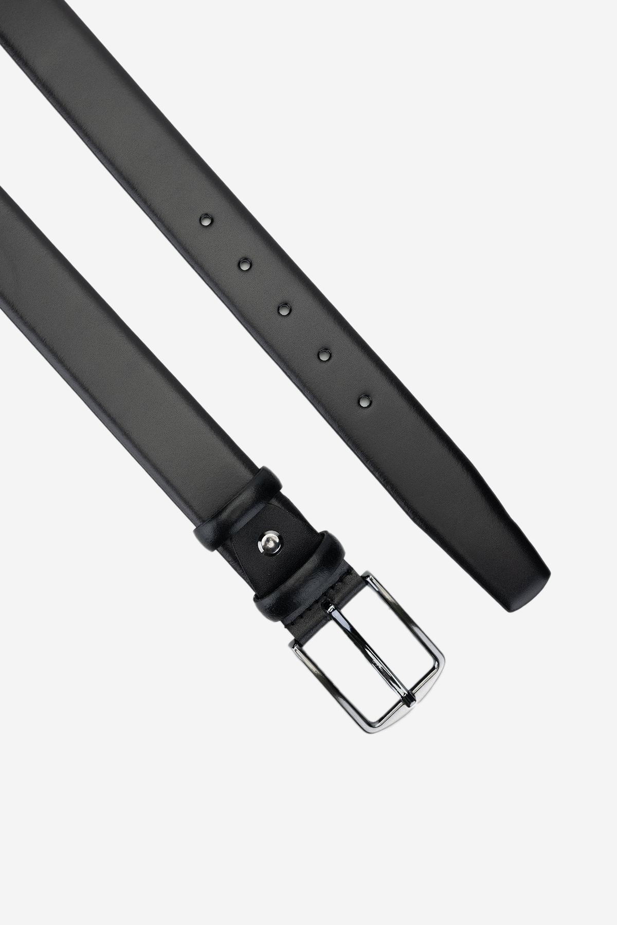 Valmenti Erkek Hakiki Deri Siyah Deri Klasik Kemer