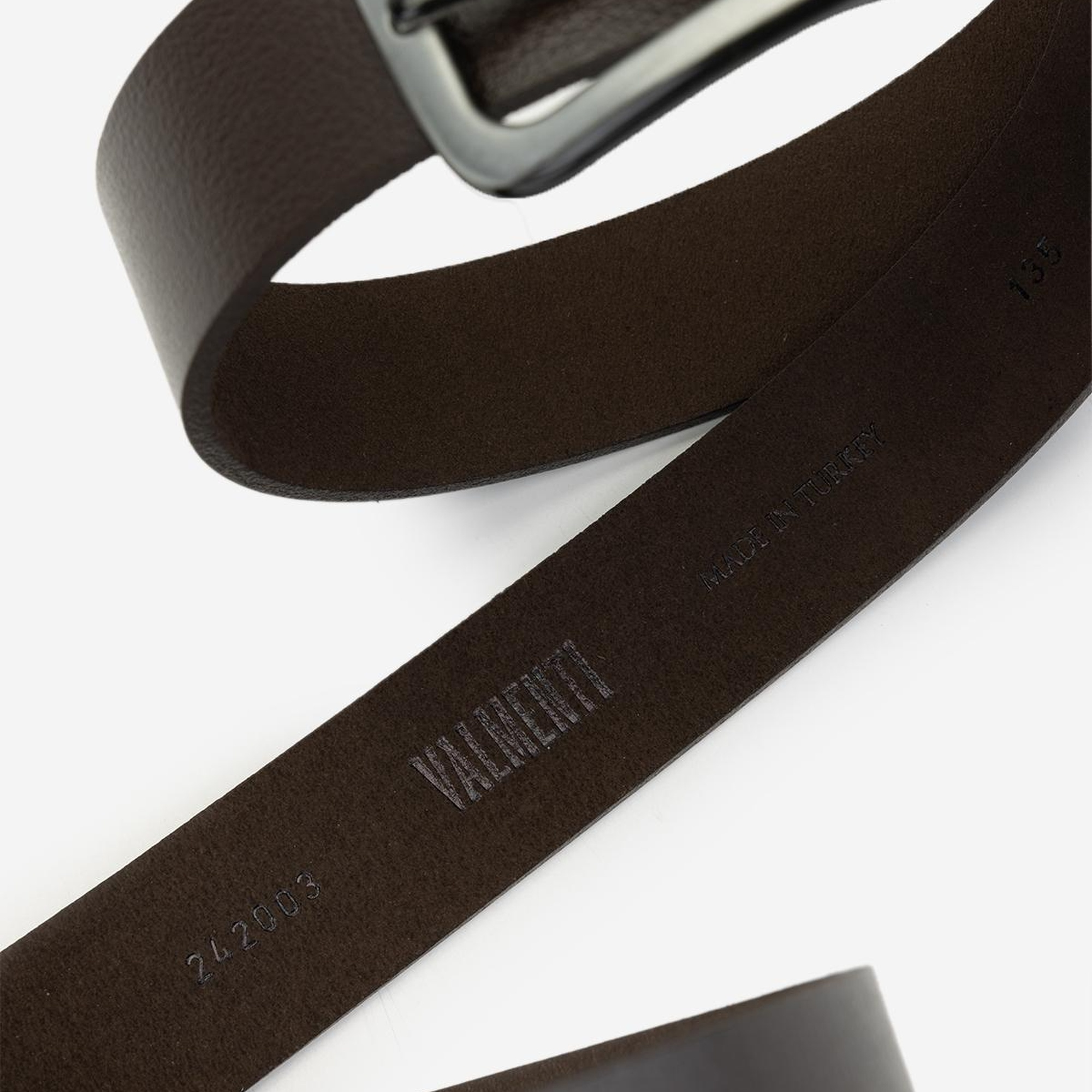 Valmenti Erkek Hakiki Deri Kahverengi Spor Kemer