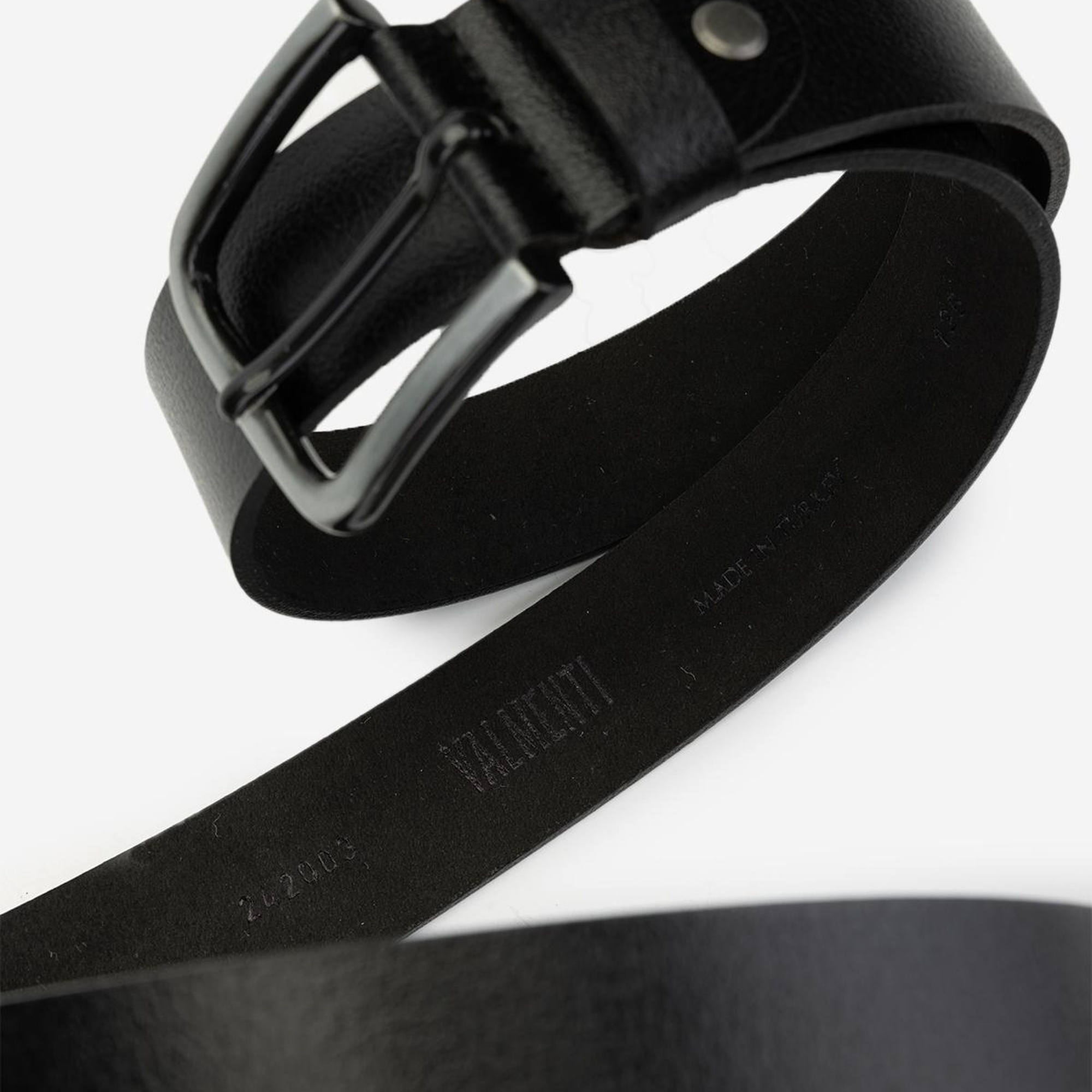 Valmenti Erkek Hakiki Deri Siyah Deri Spor Kemer