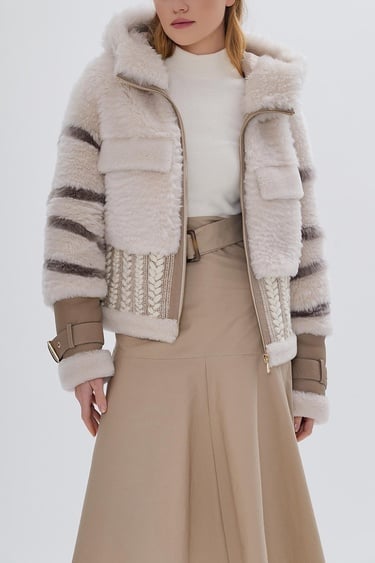  Valmenti Kadın Kürk Bej Mont