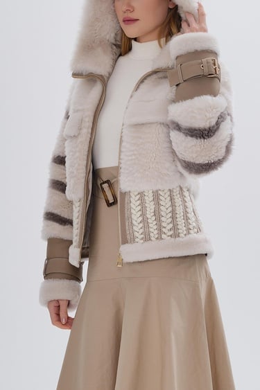  Valmenti Kadın Kürk Bej Mont